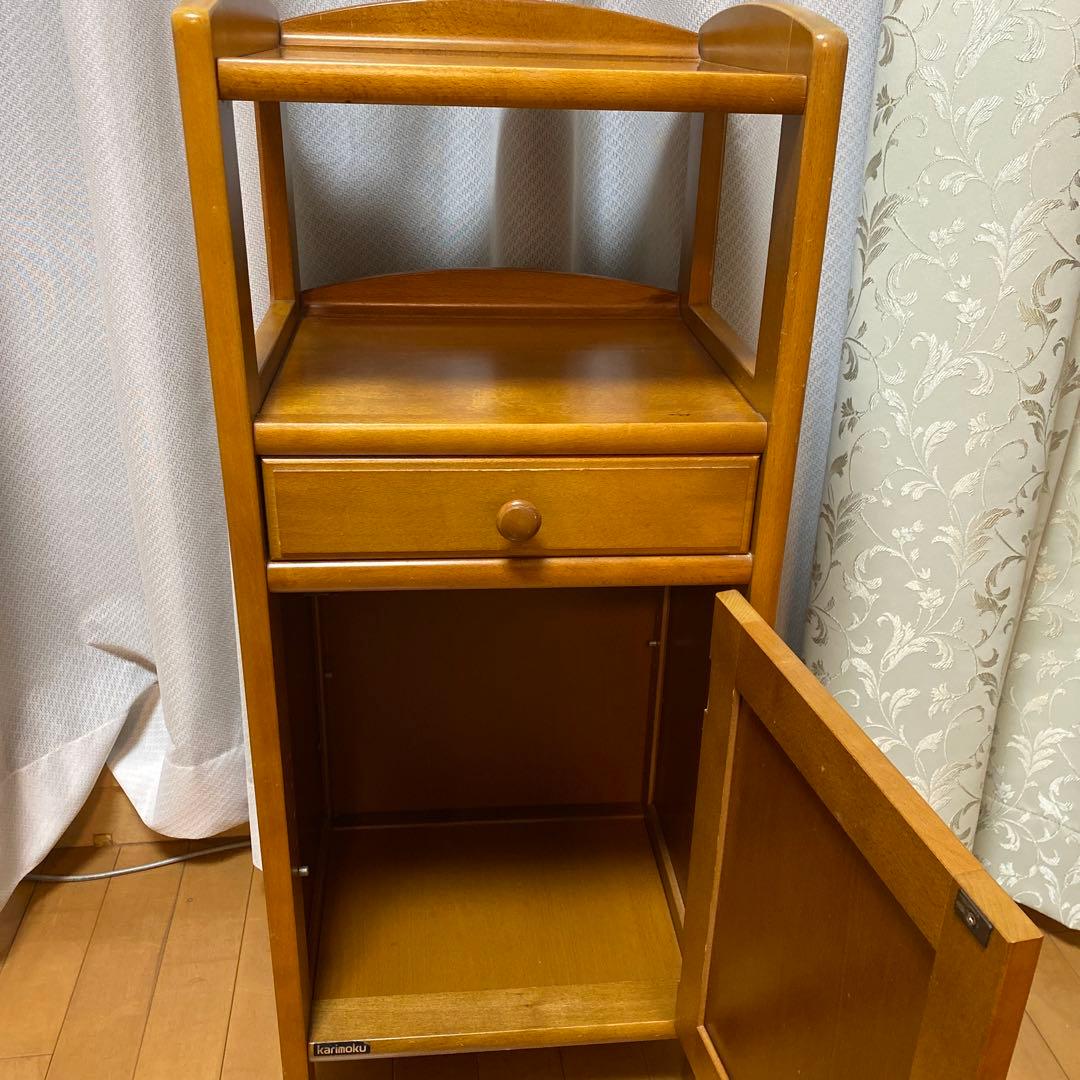 カリモク karimoku 木製サイドテーブル 天然木電話台・ファックス台