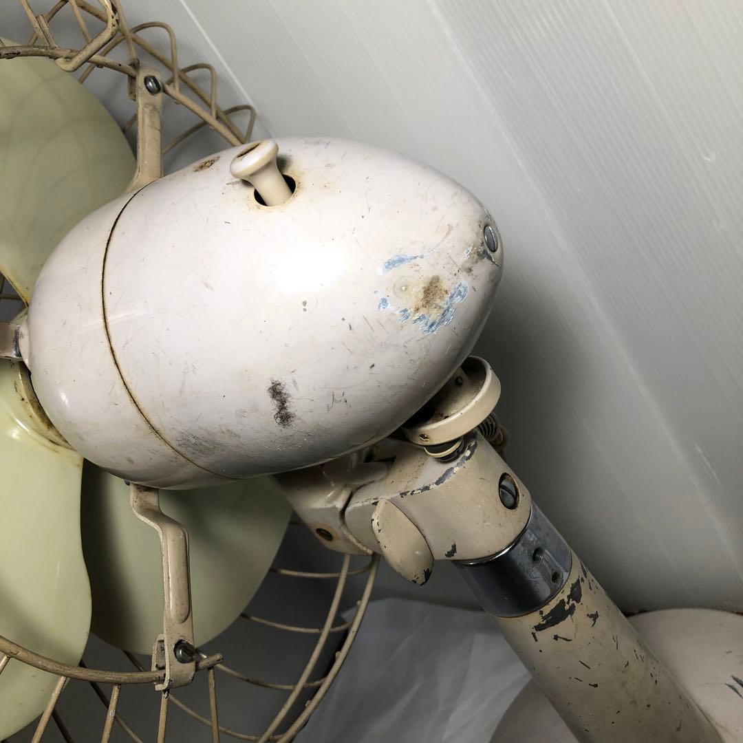 レトロ 扇風機 3枚羽 30cm扇 三菱 D-12M 藤 当時物