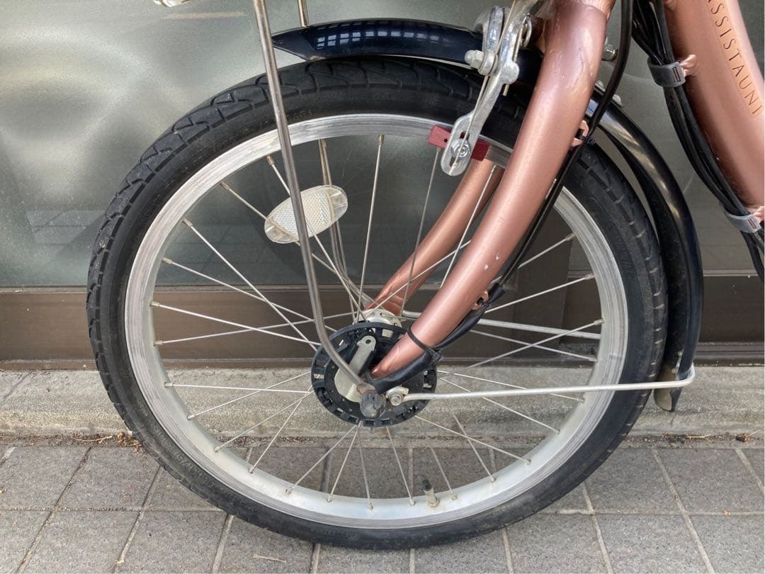 電動自転車 №3463 ブリヂストン アシスタユニ 20インチピンク 電動