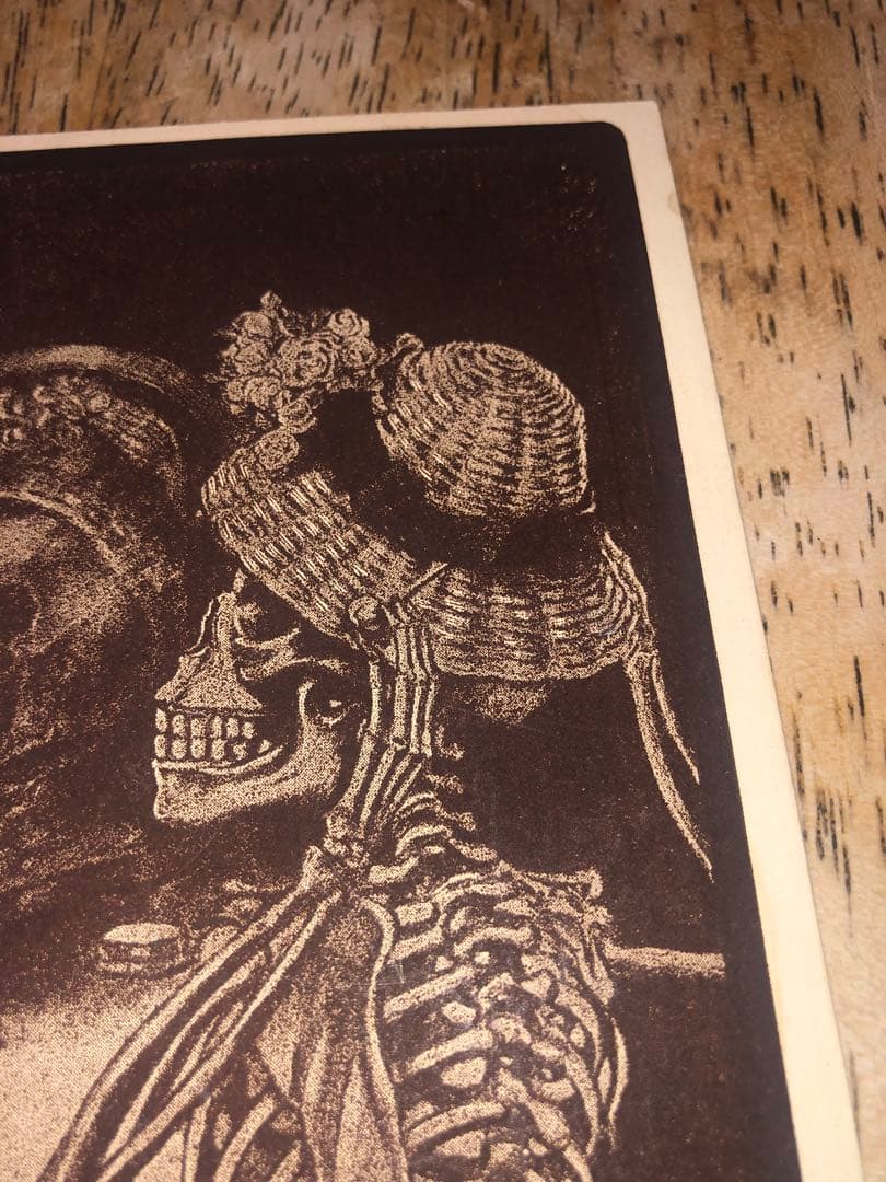 アンティーク スカル 髑髏 骸骨 ポストカード 骨董 レトロ ネイバーフッド