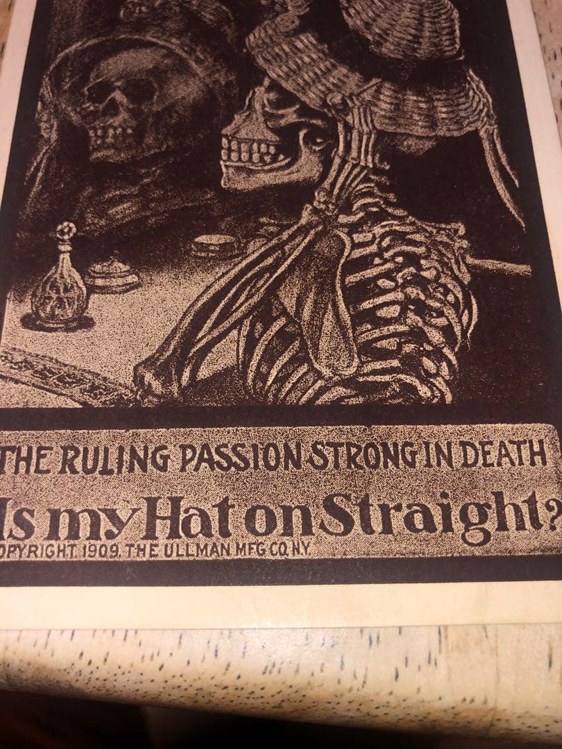 アンティーク スカル 髑髏 骸骨 ポストカード 骨董 レトロ ネイバーフッド