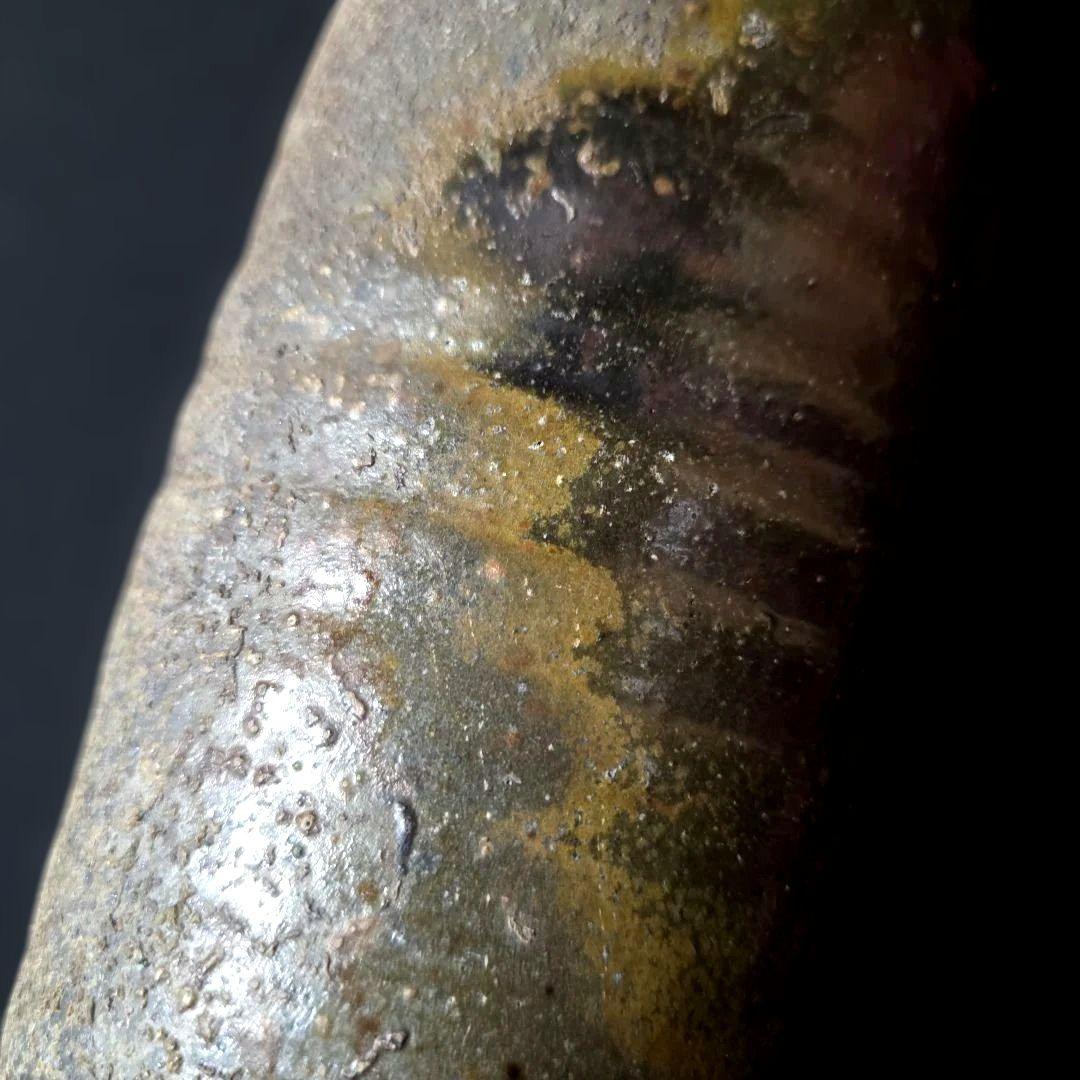 備前焼　伊勢崎 陽山　岡山県重要無形文化財保持者　花生　花瓶