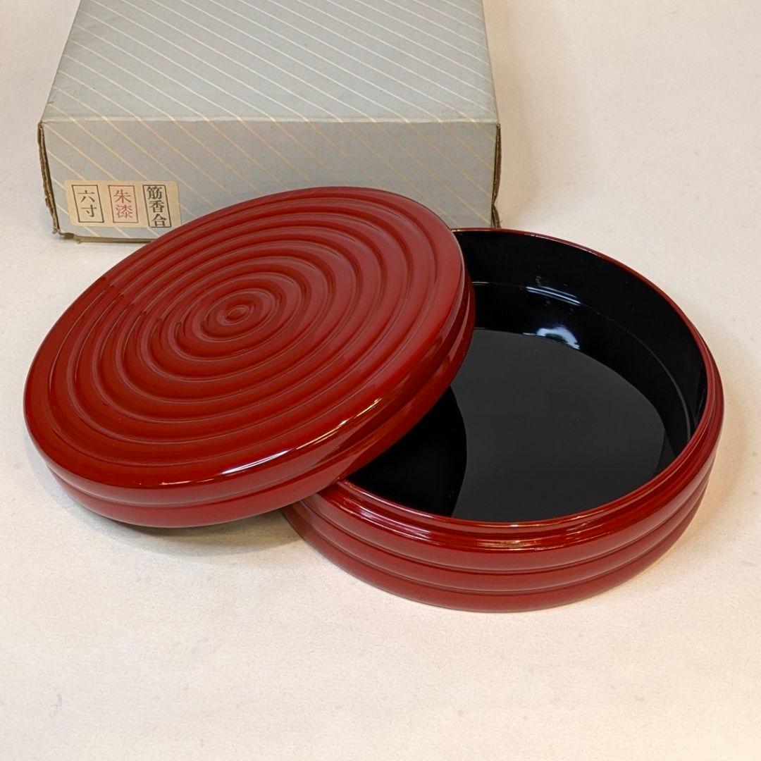 【フォロー割・新品】 筋香合　朱漆　6寸　朱塗り　寺院用具　香合