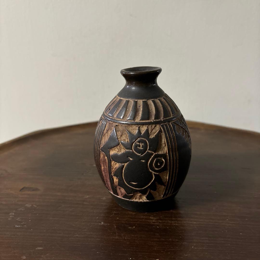 琉球 古典焼 小壺 壺屋焼 やむちん 古民芸 アンティーク 骨董品 李朝.