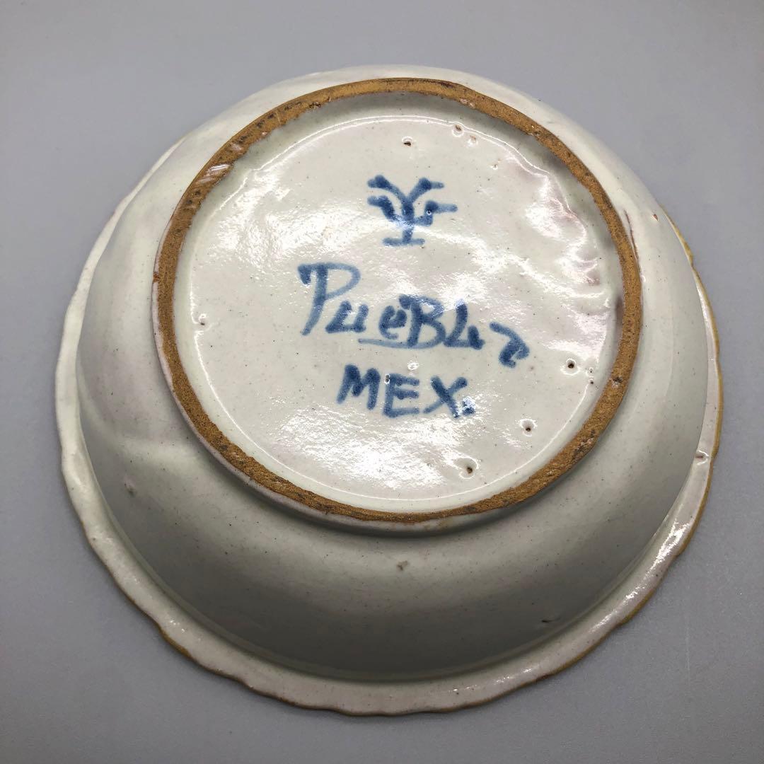 メキシコプエブラタラベラ焼ビンテージ陶器伝統工芸バード鳥ボウル鉢19cm5点A