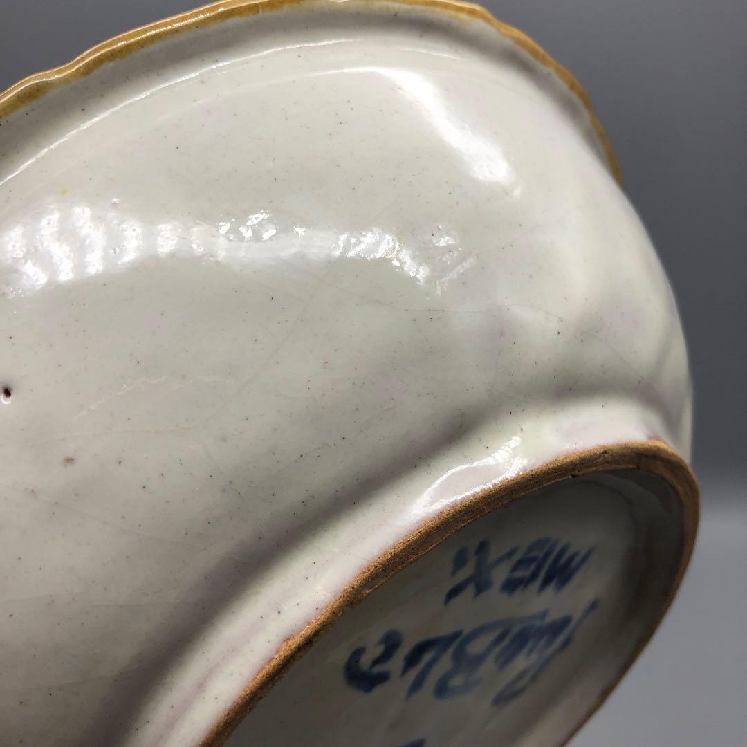 メキシコプエブラタラベラ焼ビンテージ陶器伝統工芸バード鳥ボウル鉢19cm5点A