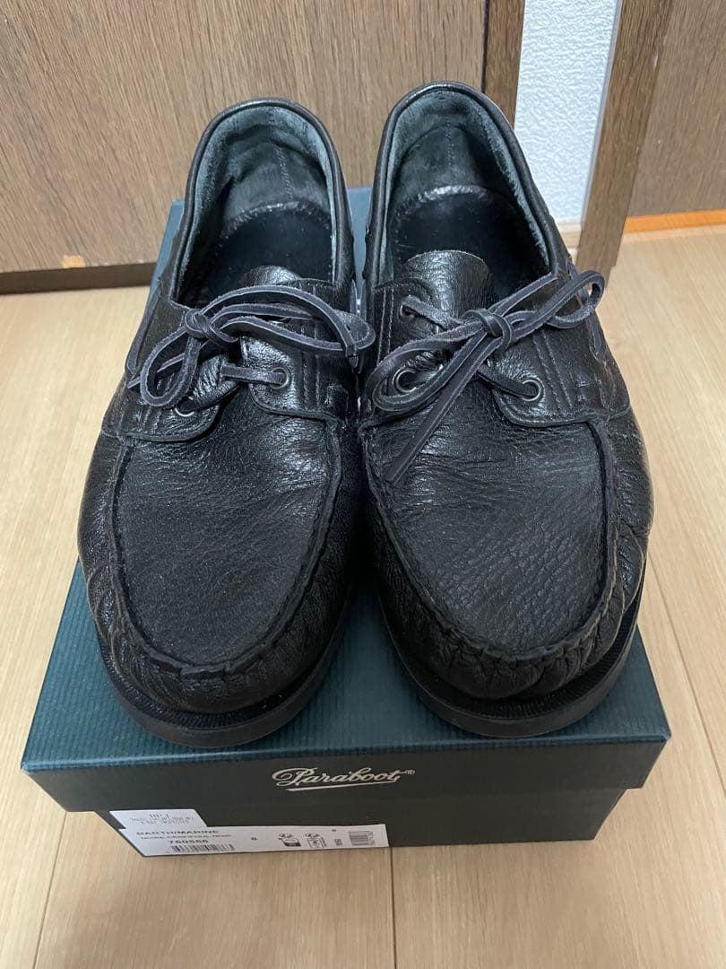 極美品★パラブーツ デッキシューズ★バース マリン★黒UK8
