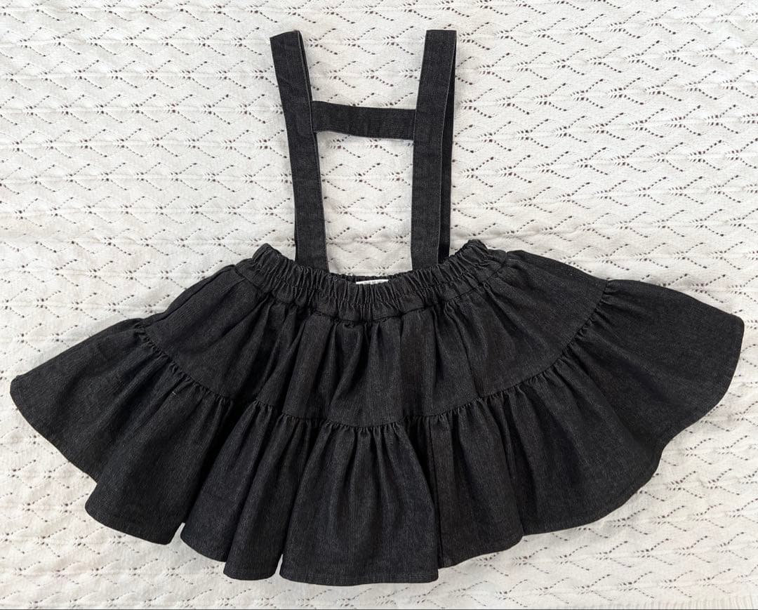 wonny ribbon サロペットデニムスカートM