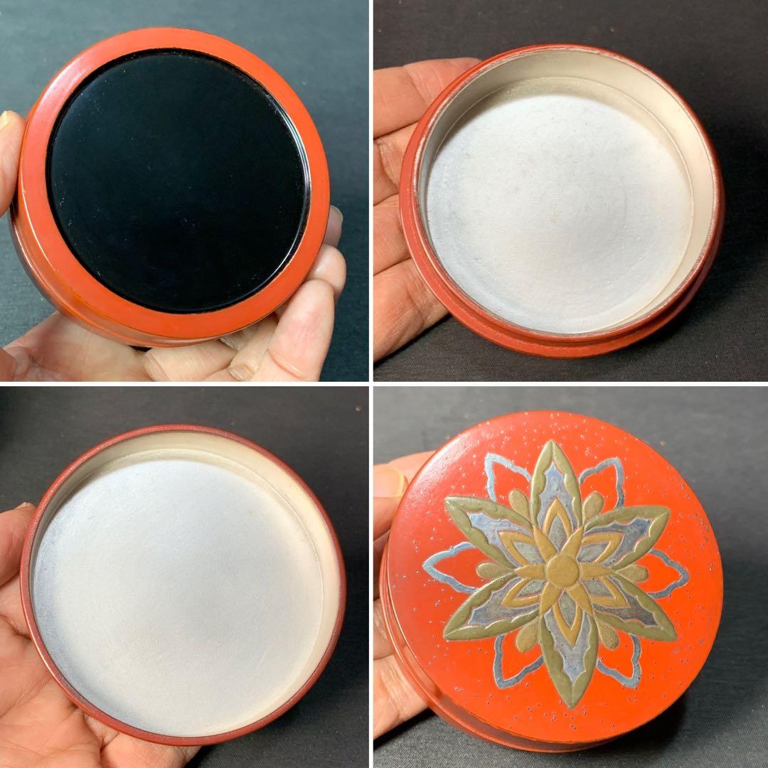 E127 送料無料 香合 在銘 時代蒔絵 共箱 茶道具 茶室 茶道 漆器 香道具