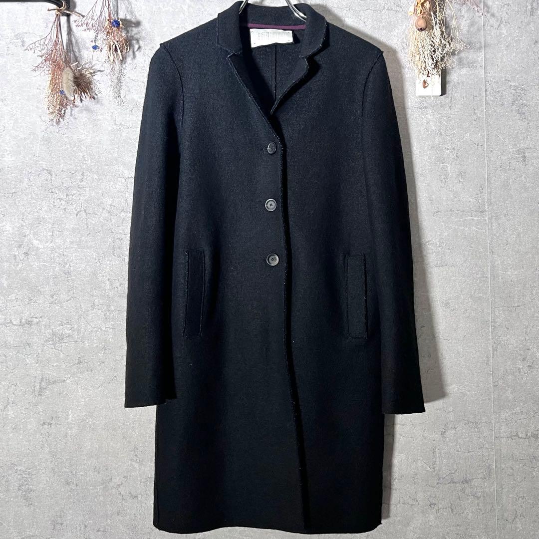 ◇極美品◇ハリスワーフロンドン ウールチェスターコート ブラック