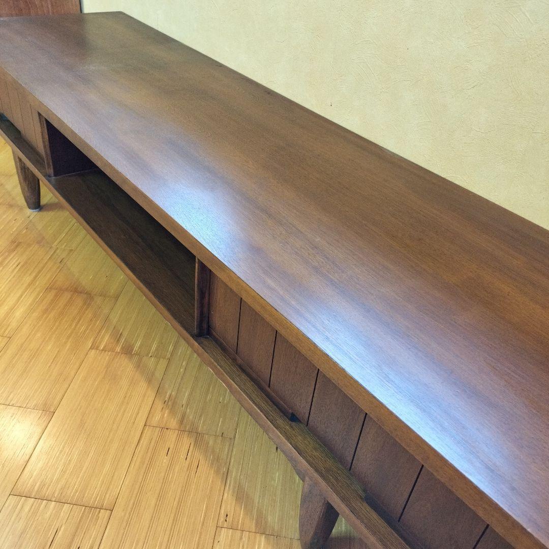 チーク 一点物 木製テレビボード 引き出し付き