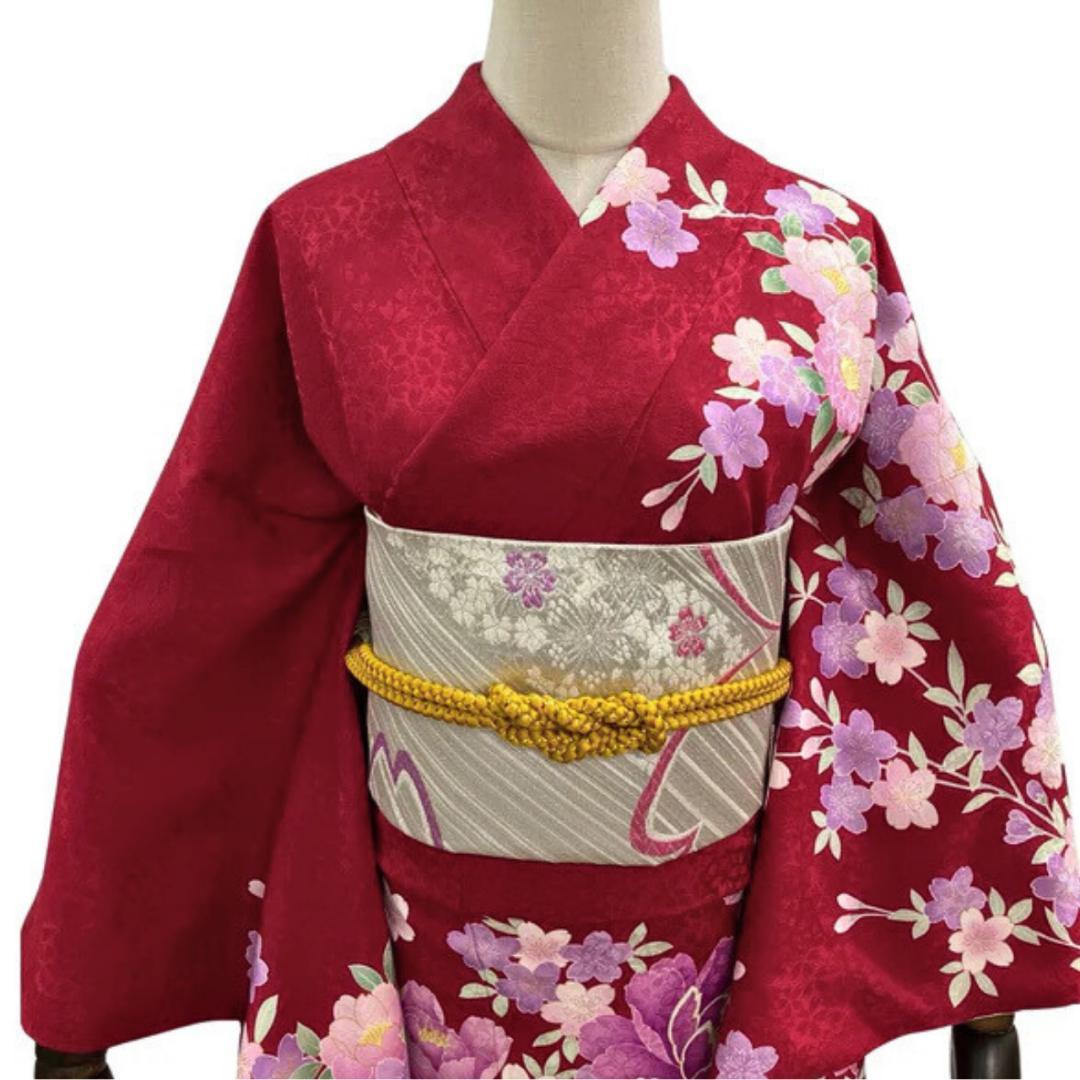 ≪早い者勝ち≫【美品】 振袖 正絹 花柄 桜 成人式 単品 赤 67