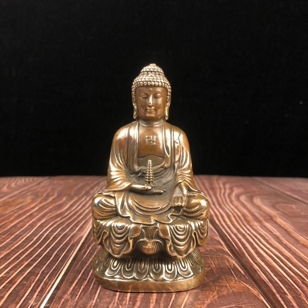 鉄像 鉄仏 釈迦牟尼端塔仏 大日如来仏像 工芸品 置物