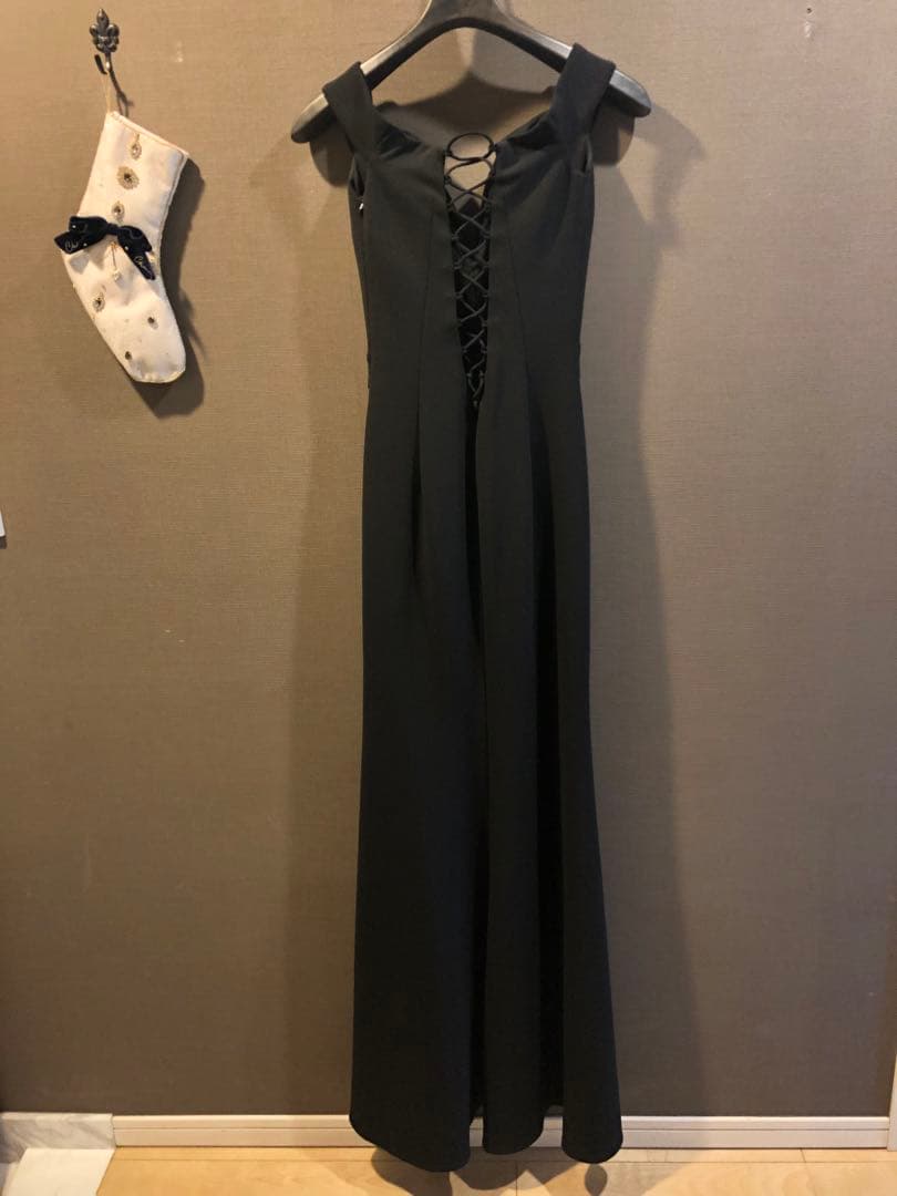 ブラックレースアップマーメイドドレス　ジャンマクレーン　ブラック