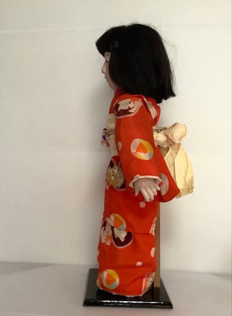 市松人形♪玉秀作♪アンティーク♪着物傷み、顔汚れ、髪乱れ♪約