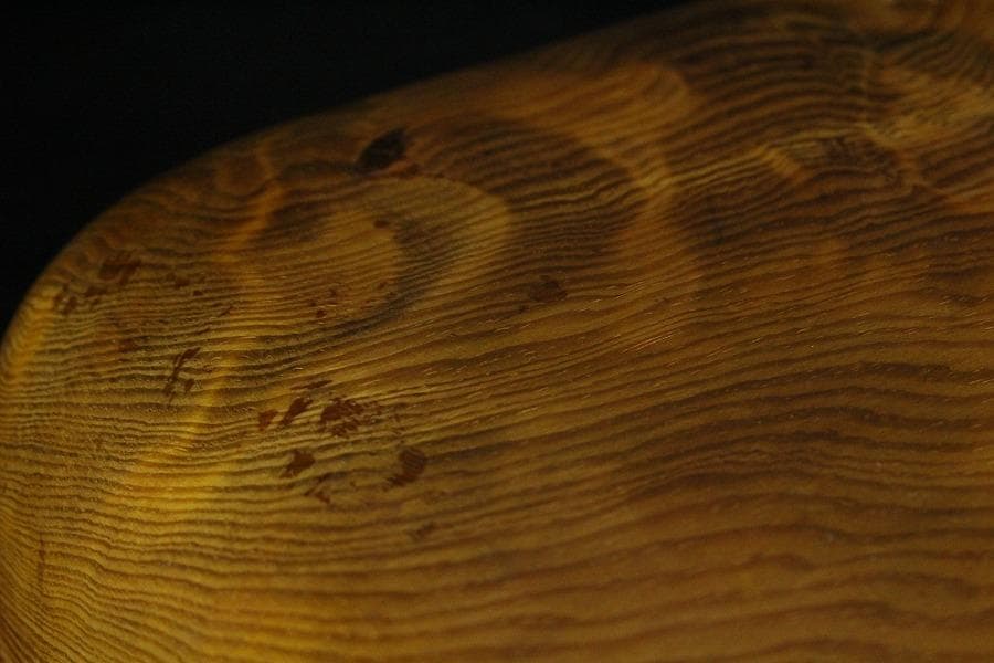 煎茶 松合利盆 古材 刳り貫き 盆 莨盆 作美 共箱(K-