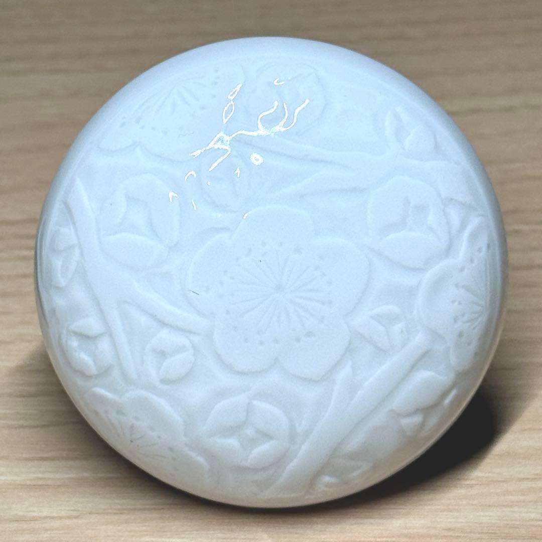 小野珀子 白磁彫 金襴手 香合 香道具 佐賀県重要無形文化財 陶芸 共箱 栞