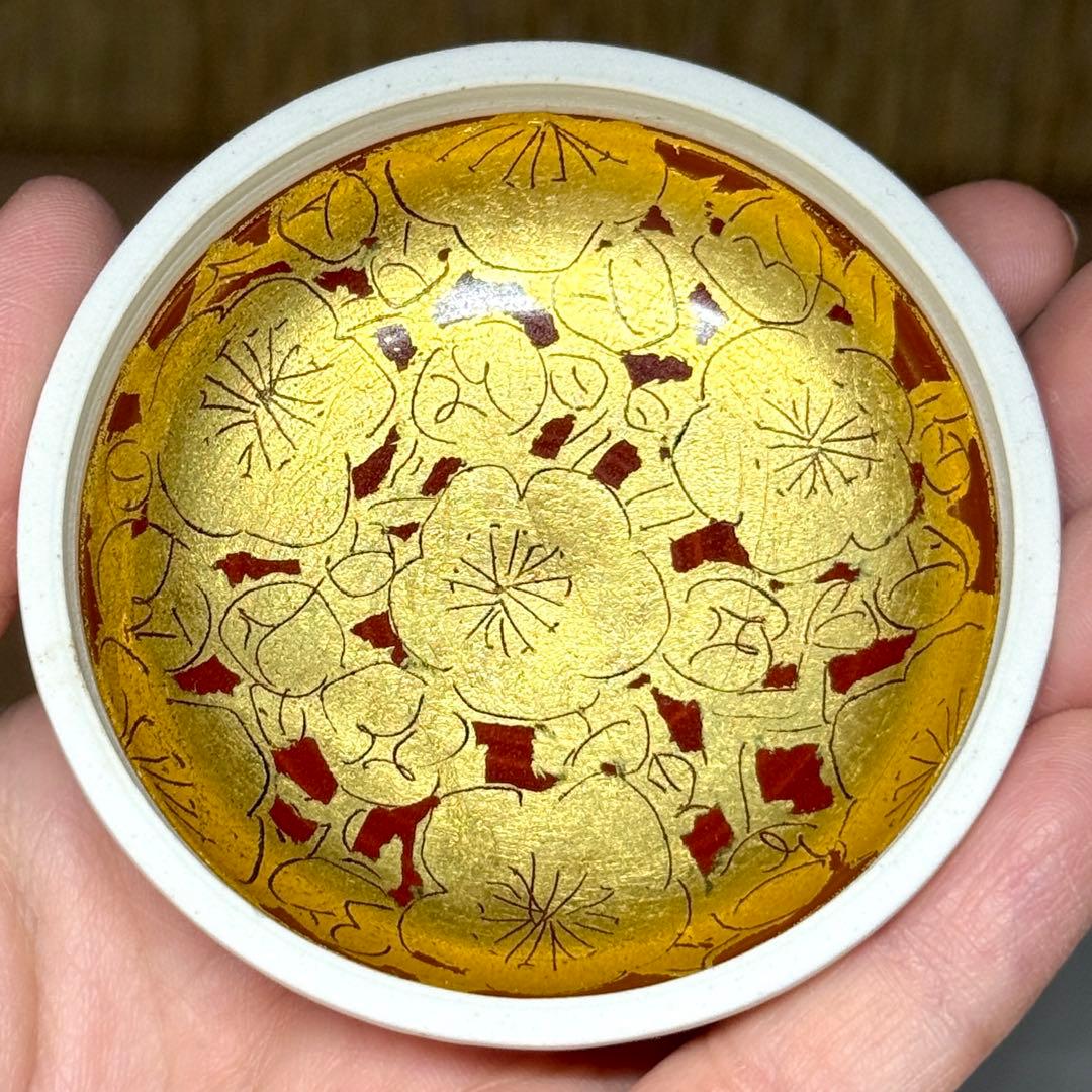 小野珀子 白磁彫 金襴手 香合 香道具 佐賀県重要無形文化財 陶芸 共箱 栞