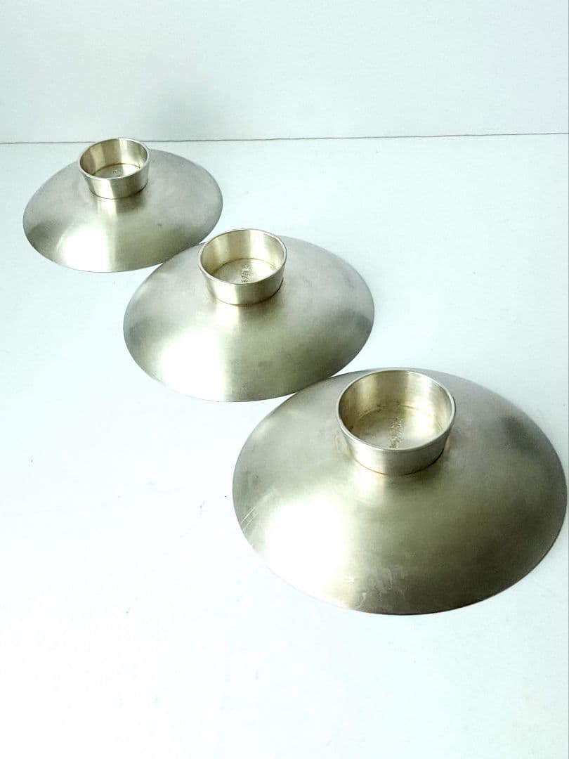 吉岳宗雲斎 皇室御用金工師 銀製 菊御紋入 盃 3客 約670.1g