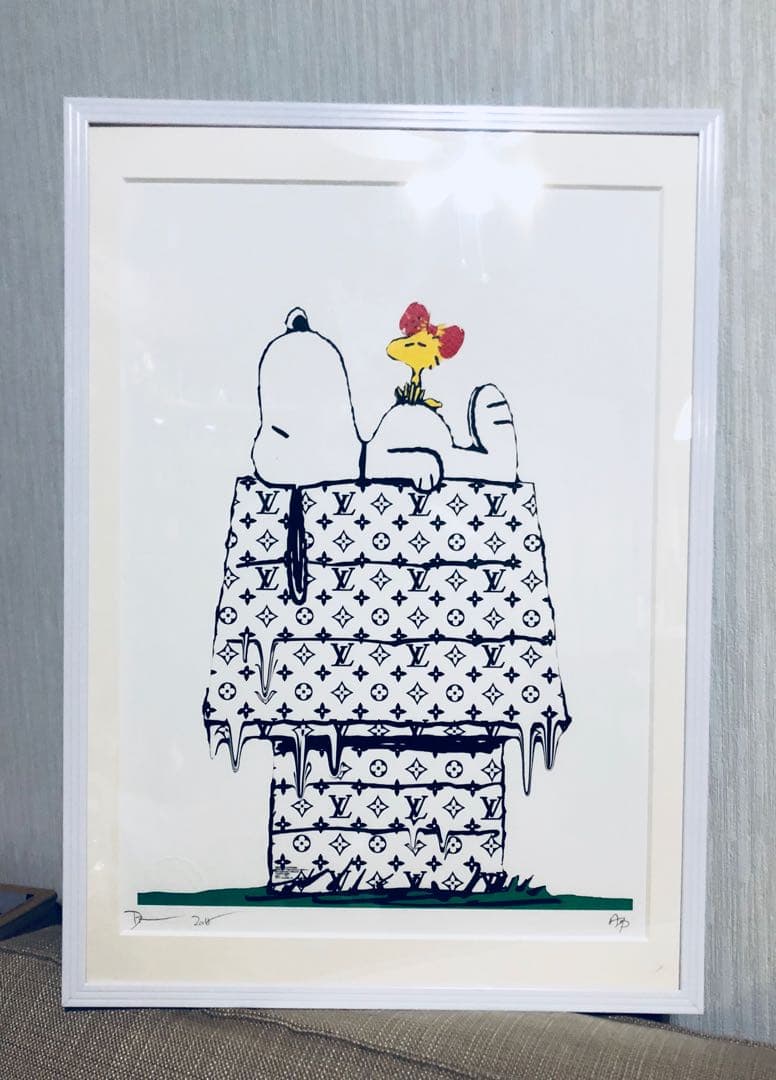 ホワイトフレーム 確認用 death nyc シルクスクリーン マット紙額装