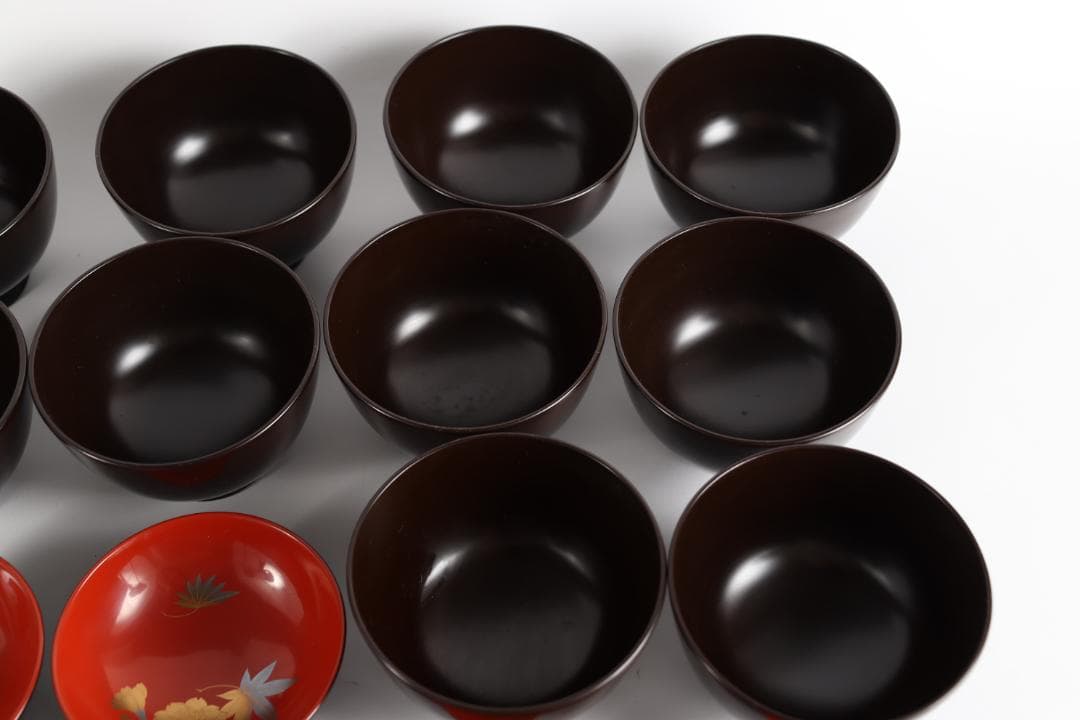 平安 象彦 花蒔絵 黒喰吸物椀 十客 - メルカリ