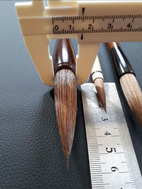 広島県伝統工芸品熊野筆 天然木軸天尾筆5号 太筆3号兼毛 小筆兼毛筆