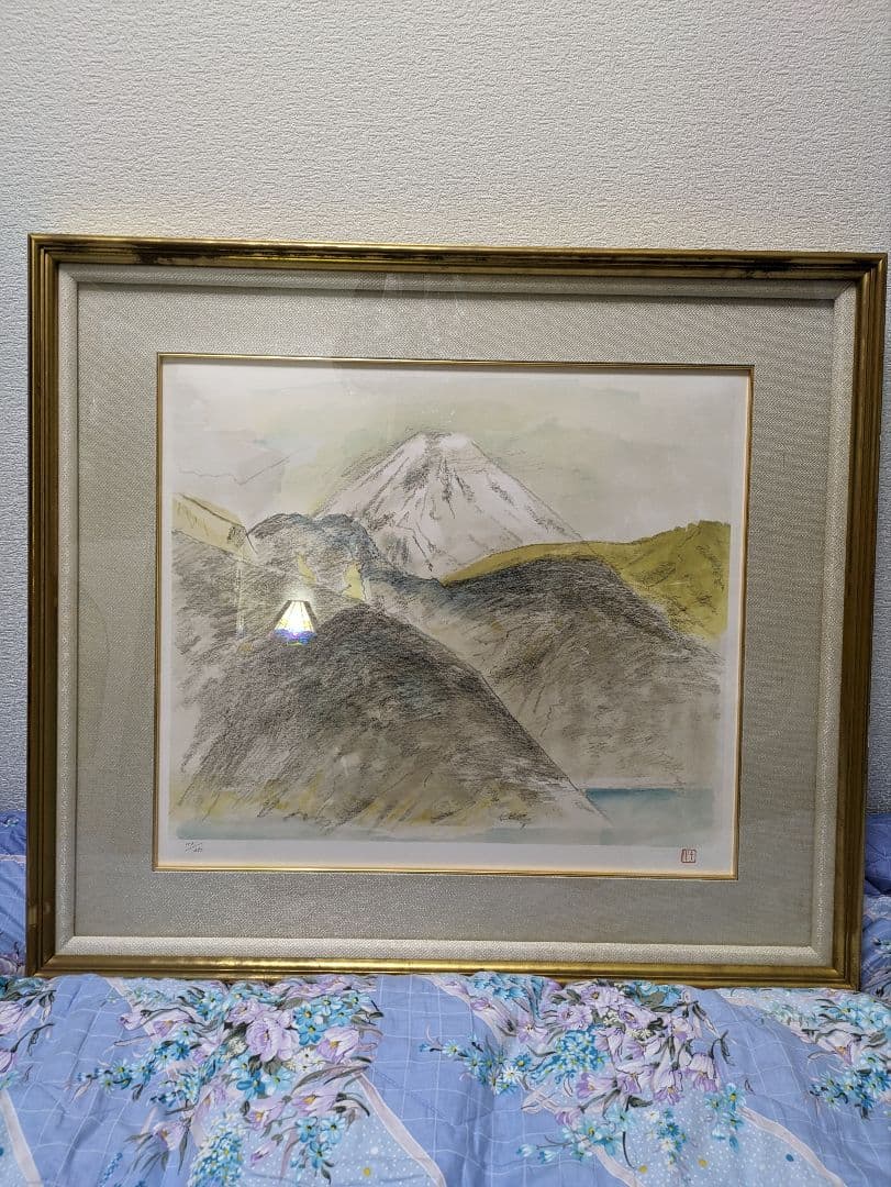 奥村土牛　大快晴の富士 250部限定リトグラフ(証明書，作家印有り)外箱付き