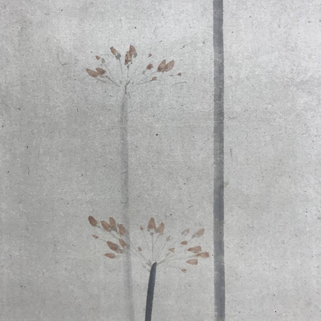 真作/中島来章/江浦草にセキレイ図/鶺鴒/花鳥図/掛軸/名家伝来/