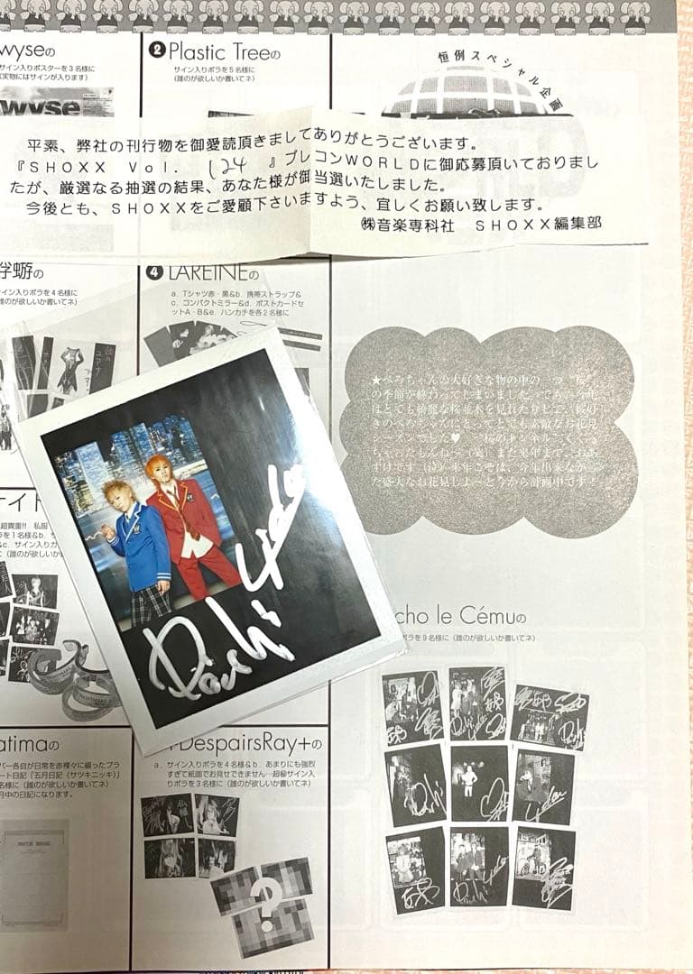 当選品】Lida AYA DAISHIサイン入りポラ他 サイコルシェイム