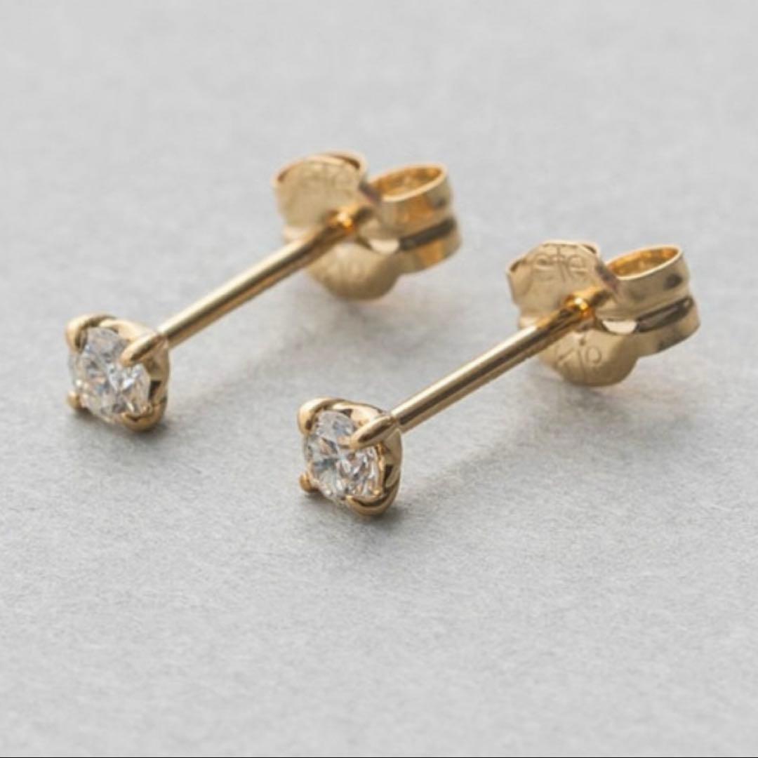【定価¥51,700】ete エテ　K18 ダイヤモンド　ピアス ete（エテ） ピアス K18 ダイヤモンド 0.1ct ピアス「ブライト