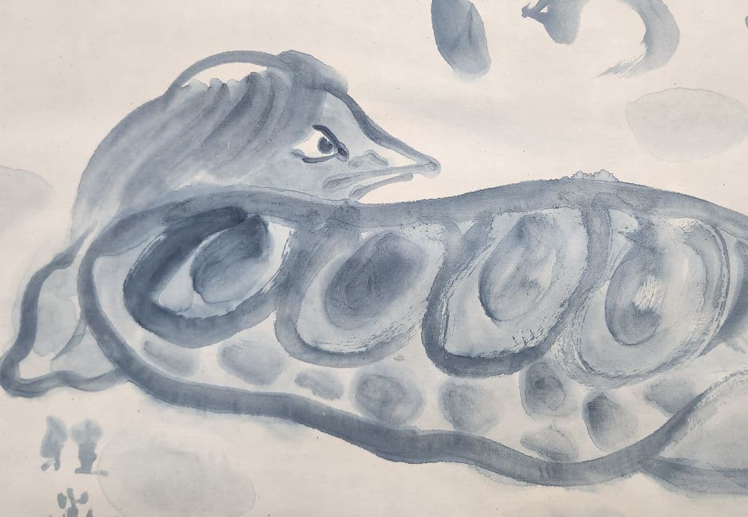 河童の河太郎図】衣川雅善 724 共箱 カッパ 美術院々友 掛け軸