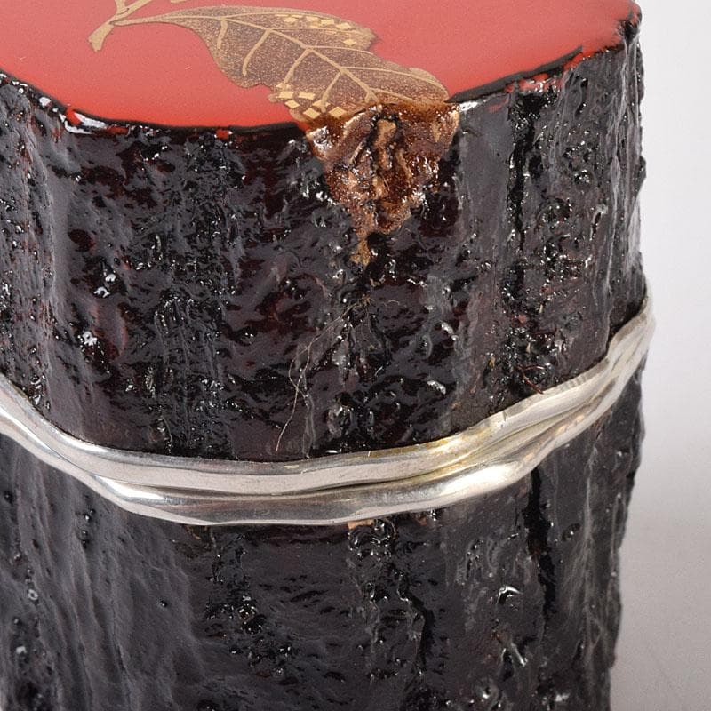 茶道具　中村宗悦作　玄々斎好　金蒔絵　筆柿香合　共布共箱　V　7088