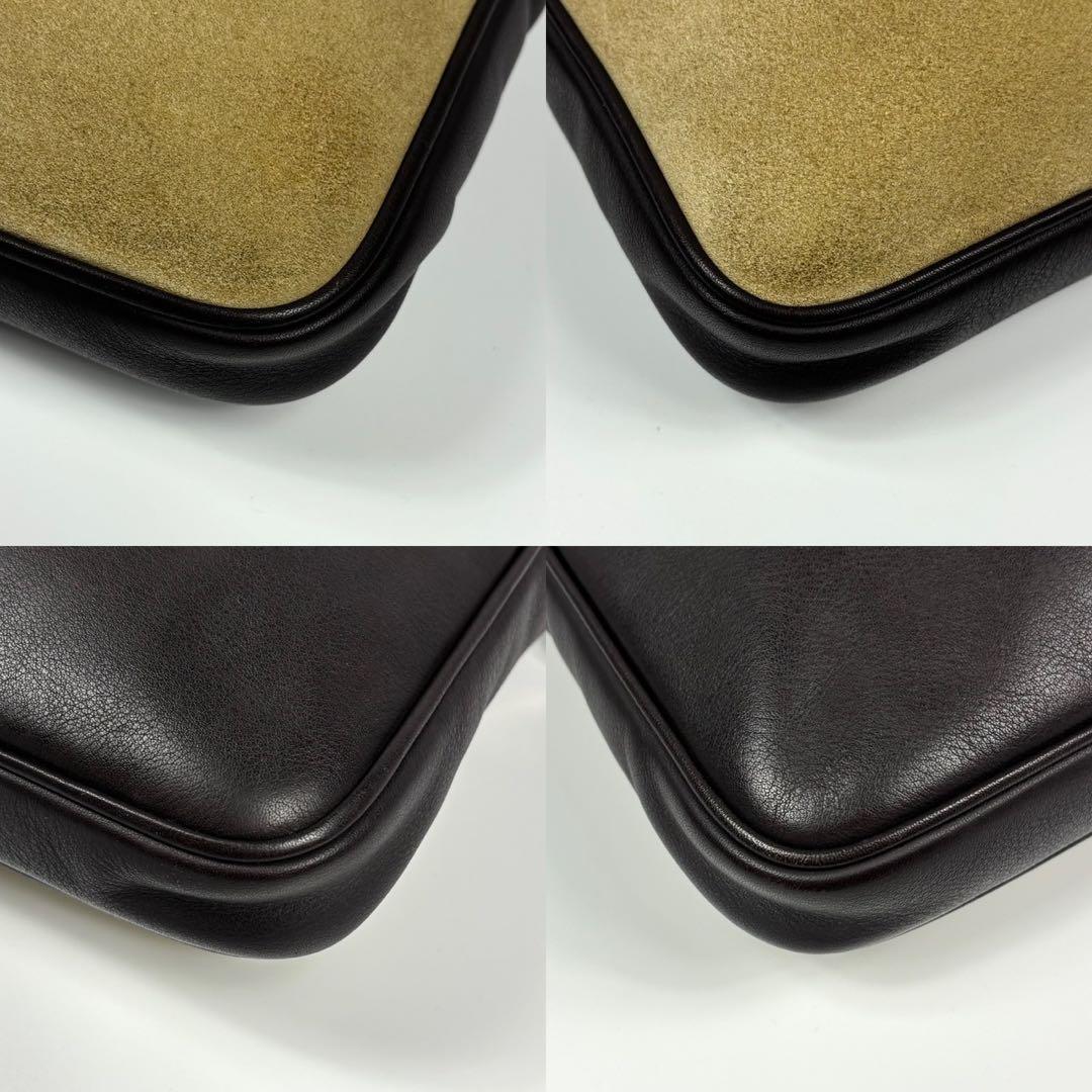 LOEWE アナグラム ロゴ ショルダーバッグ ポシェット スエード レザー