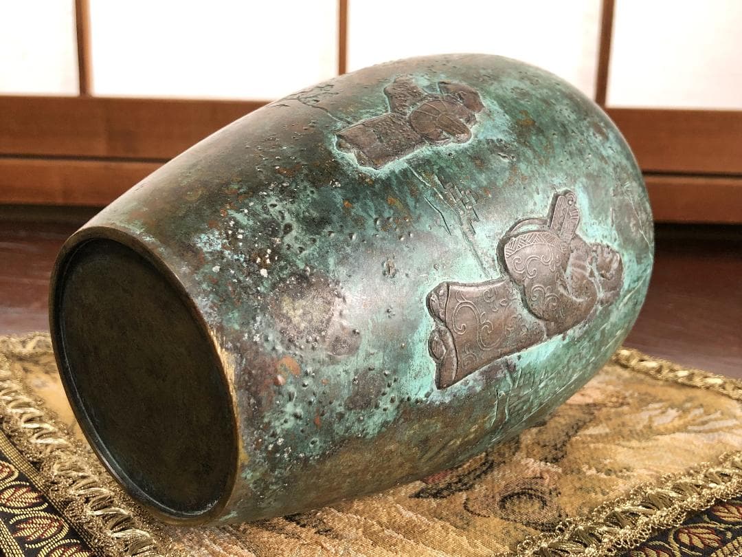 高肉象嵌銅壺 】 高士唐子図 中華古玩 - メルカリ