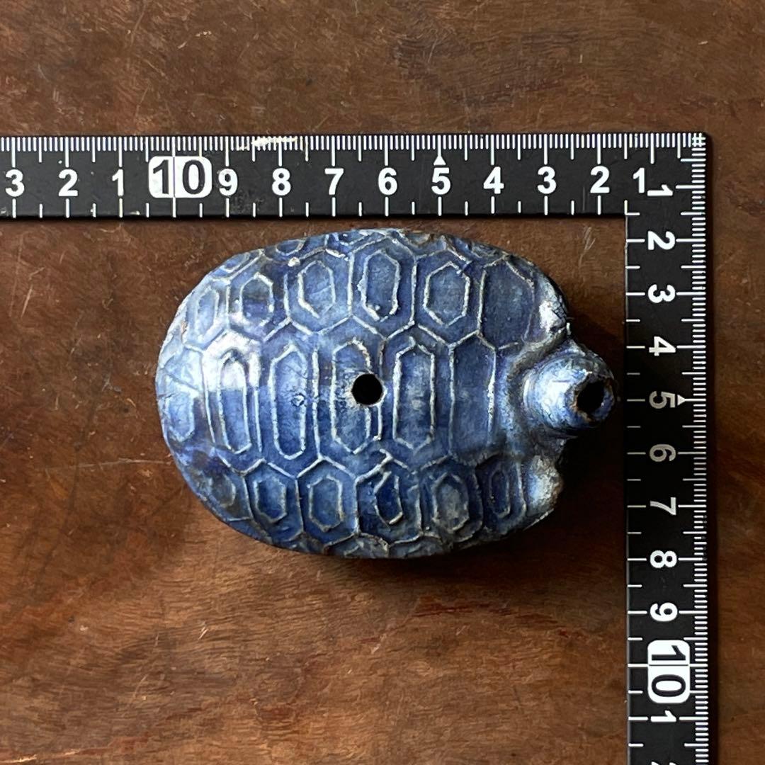 李朝　瑠璃釉　亀形　水滴　文房具　書道具　李朝時代