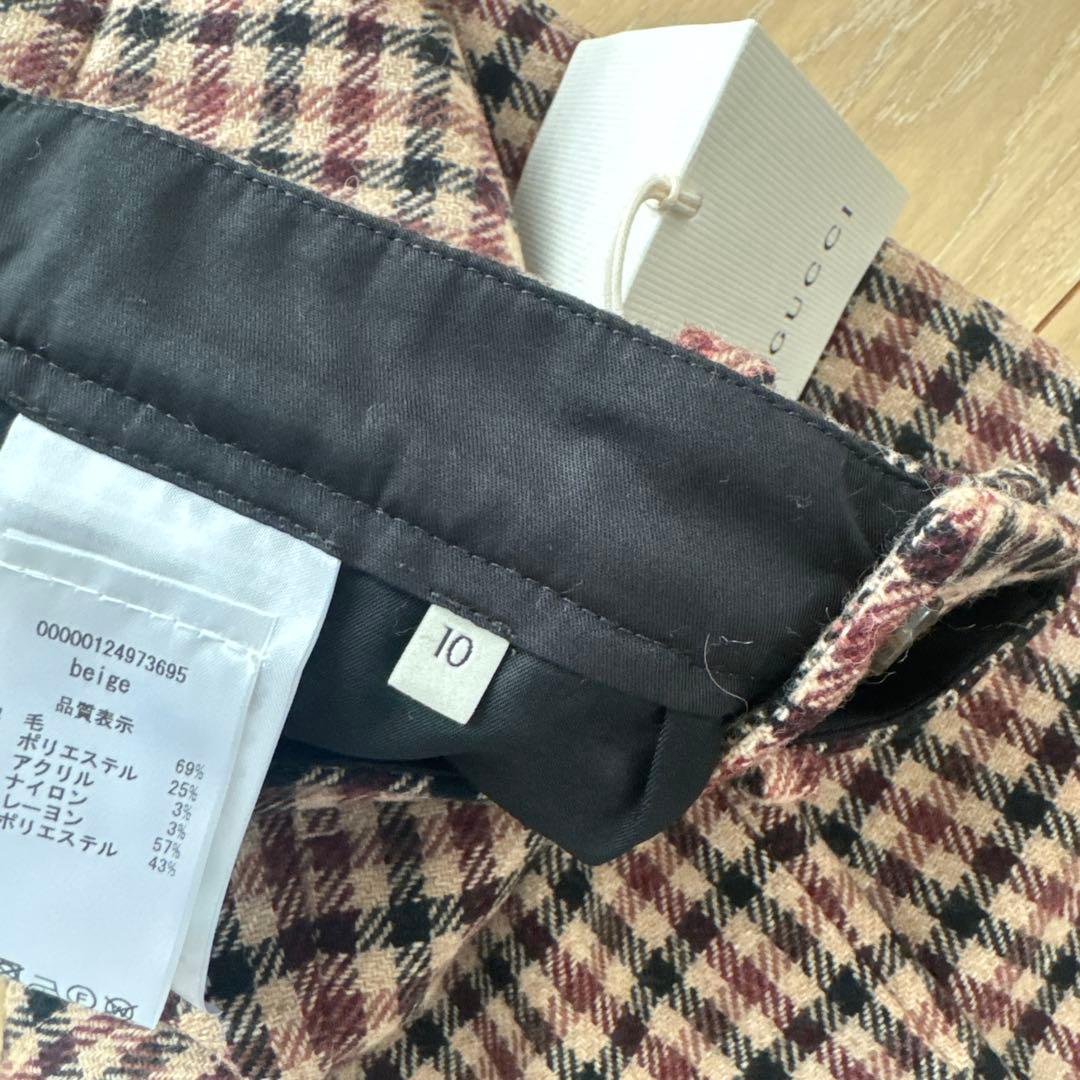 新品未使用 GUCCI KIDSチェック柄 ロングパンツ 新品タグ付き 10Y