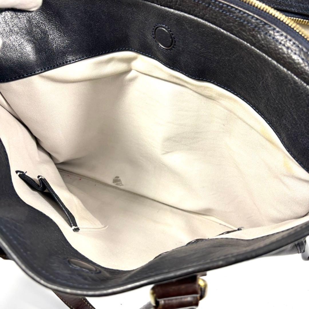 ✨美品✨ツチヤカバン ビジネスバッグ A4可 アルマス バッファロー 濃紺