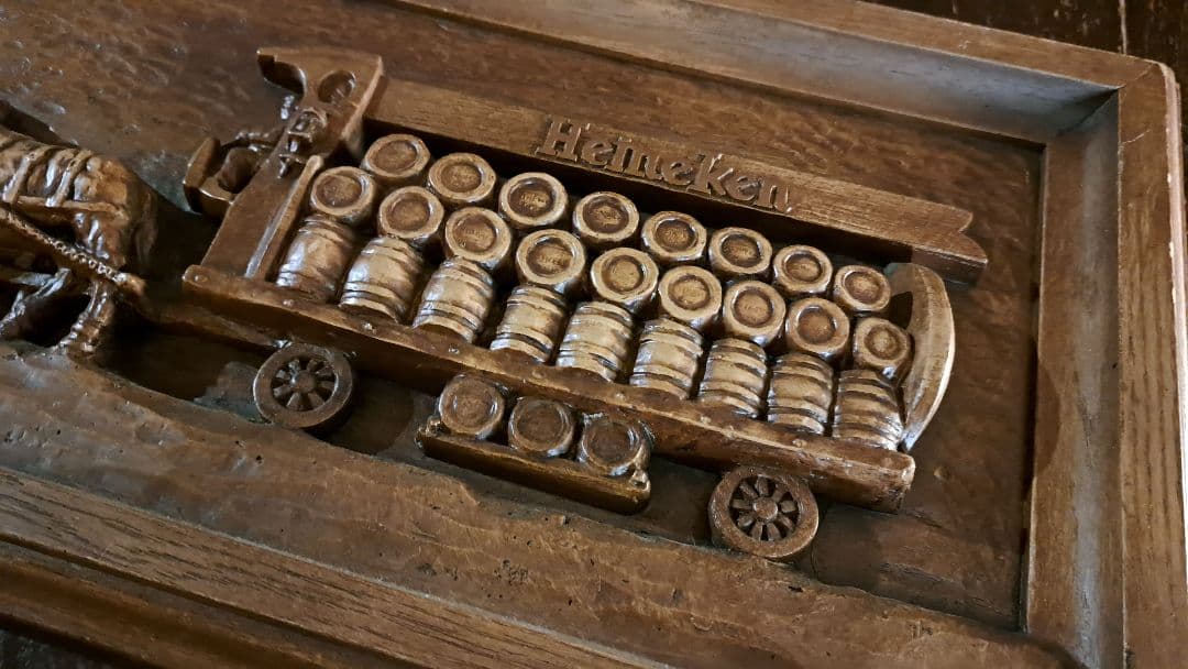 廃盤】ハイネケン ヴィンテージ ディスプレイ 木製 海外 木彫り