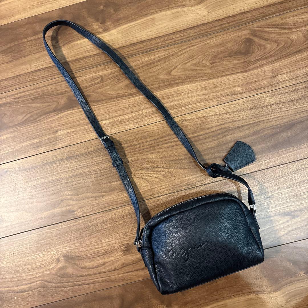 【美品】agnes b アニエスベー レザー 本革製 ミニ ショルダーバッグ