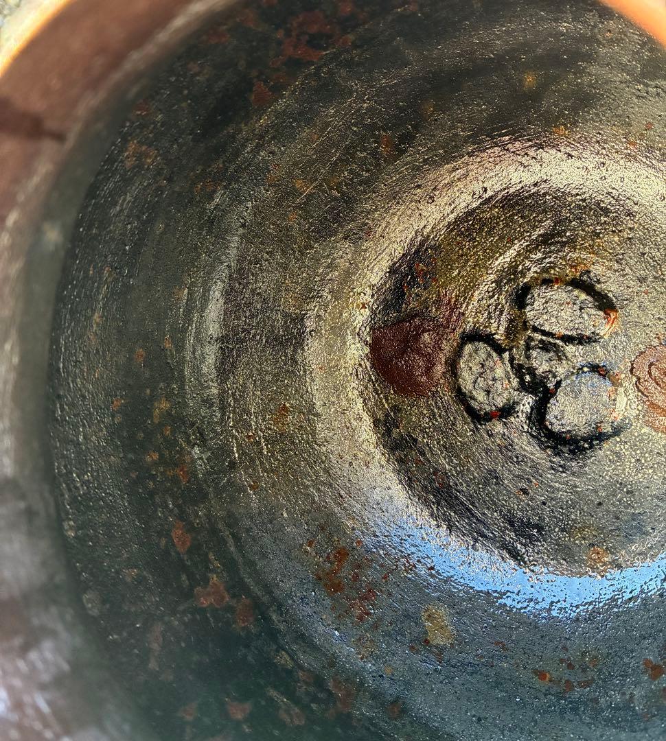 茶道具 『亀甲鶴紋 独楽釜』鉄製茶釜 人間国宝 高橋敬典造