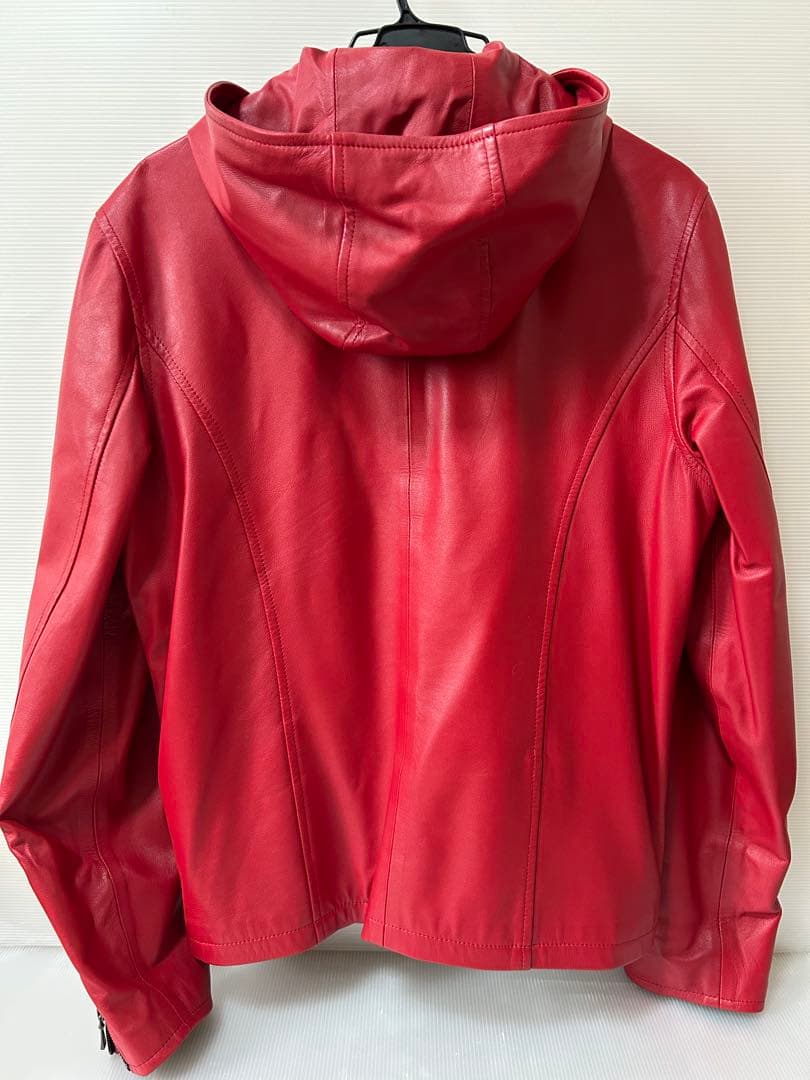 匿名発送］SCHAFFEN ライダースジャケット レザー 希少色 赤 XL
