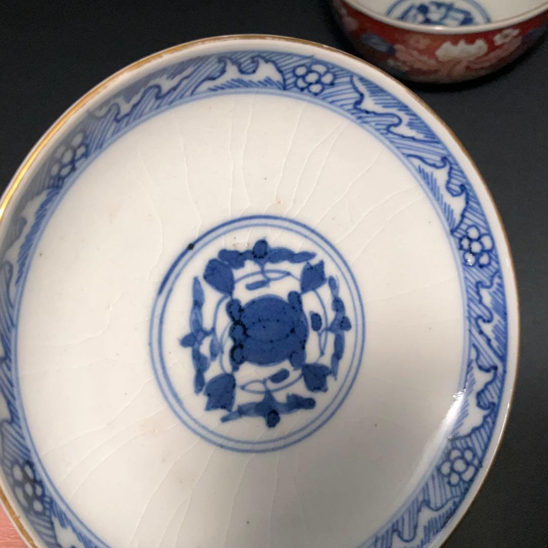 大鉢□赤絵 伊万里 錦絵 鶴亀 松竹梅 鳥 花唐草 古美術 時代物 骨董品