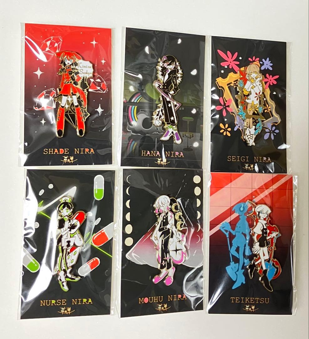ニラちゃん ピンバッジ 6種 ずっと真夜中でいいのに 革蝉 個展 3原色