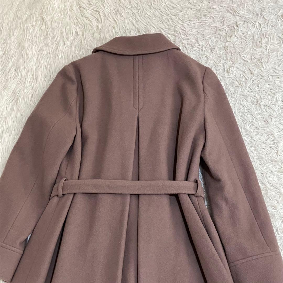 ジャスグリッティー ベルテッドロングコート ピンク アンゴラ 2