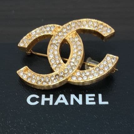 シャネルCHANE COCOラインストーンブローチヴィンテージ