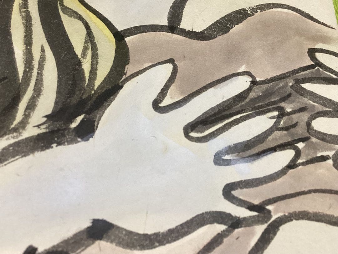 北川民次 裸婦像 水彩画 原画 直筆 和紙 直筆サイン落款有り 額入り 希少