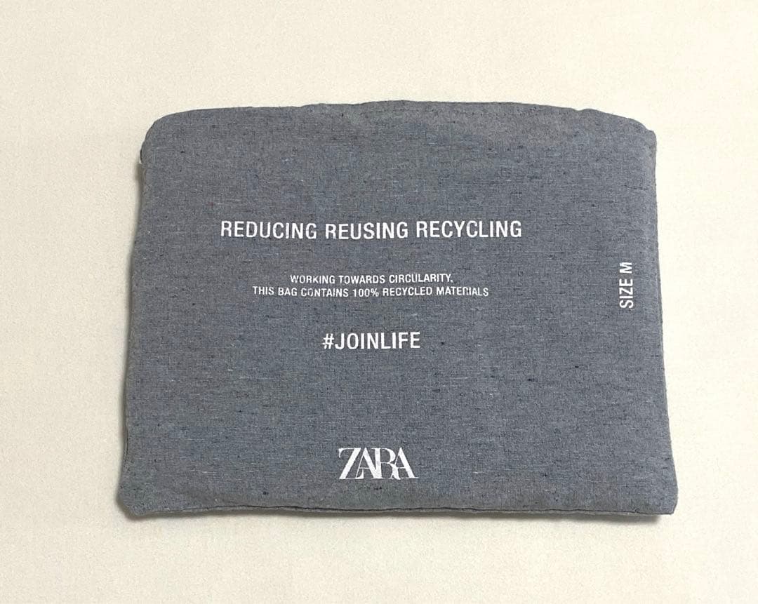ZARA エコバッグ グレー 100%リサイクル素材 Mサイズ - メルカリ