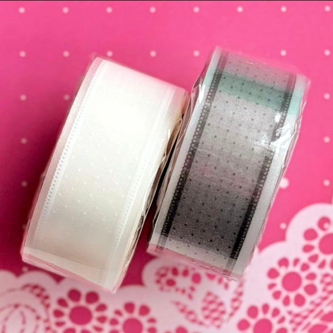 闪砂 印记-黑 白 2cm×5m2点セット 海外マスキングテープ レース