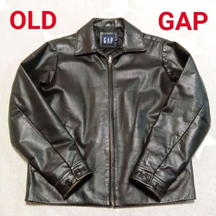 茶芯 90s オールドGAP ビンテージ レザージャケット ライダーズ 革ジャン