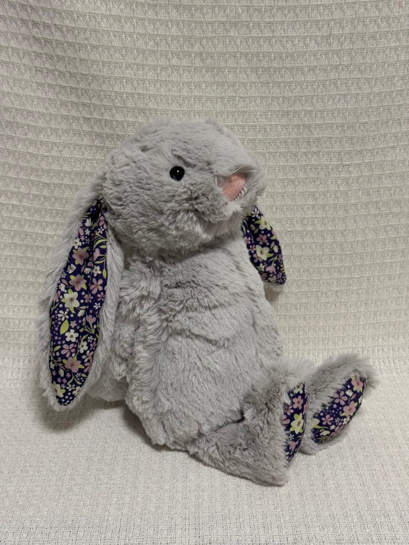  Blossom Silver 耳 花柄 うさぎ ぬいぐる M